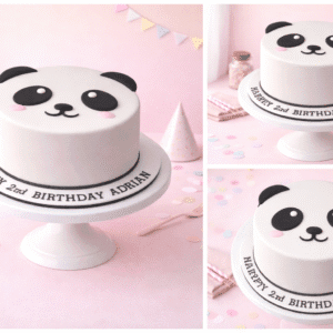 Cute Panda Fondant Cake